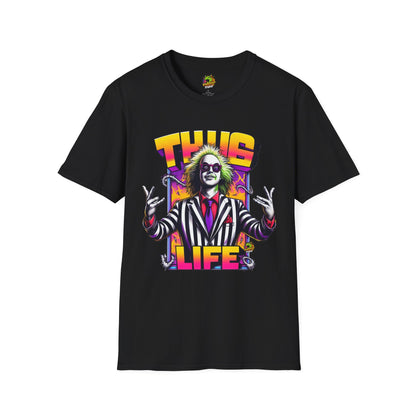 Beetlejuice Shirt | Thug Life Graphic Tee | Halloween Beetlejuice Costume T-Shirt - High Quality Image