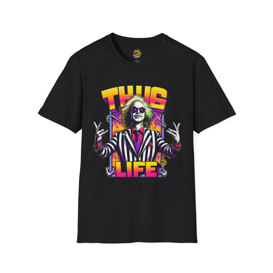 Beetlejuice Shirt | Thug Life Graphic Tee | Halloween Beetlejuice Costume T-Shirt - High Quality Image