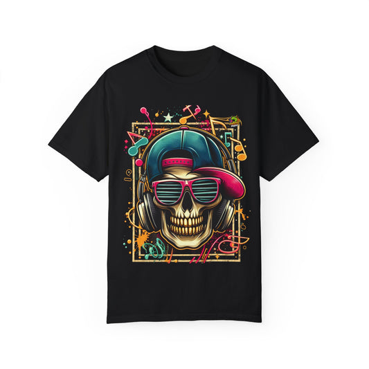 Graffiti Explosion Rapper Merch | Dynamic Street Art Neon T-Shirt Design - High Quality Image