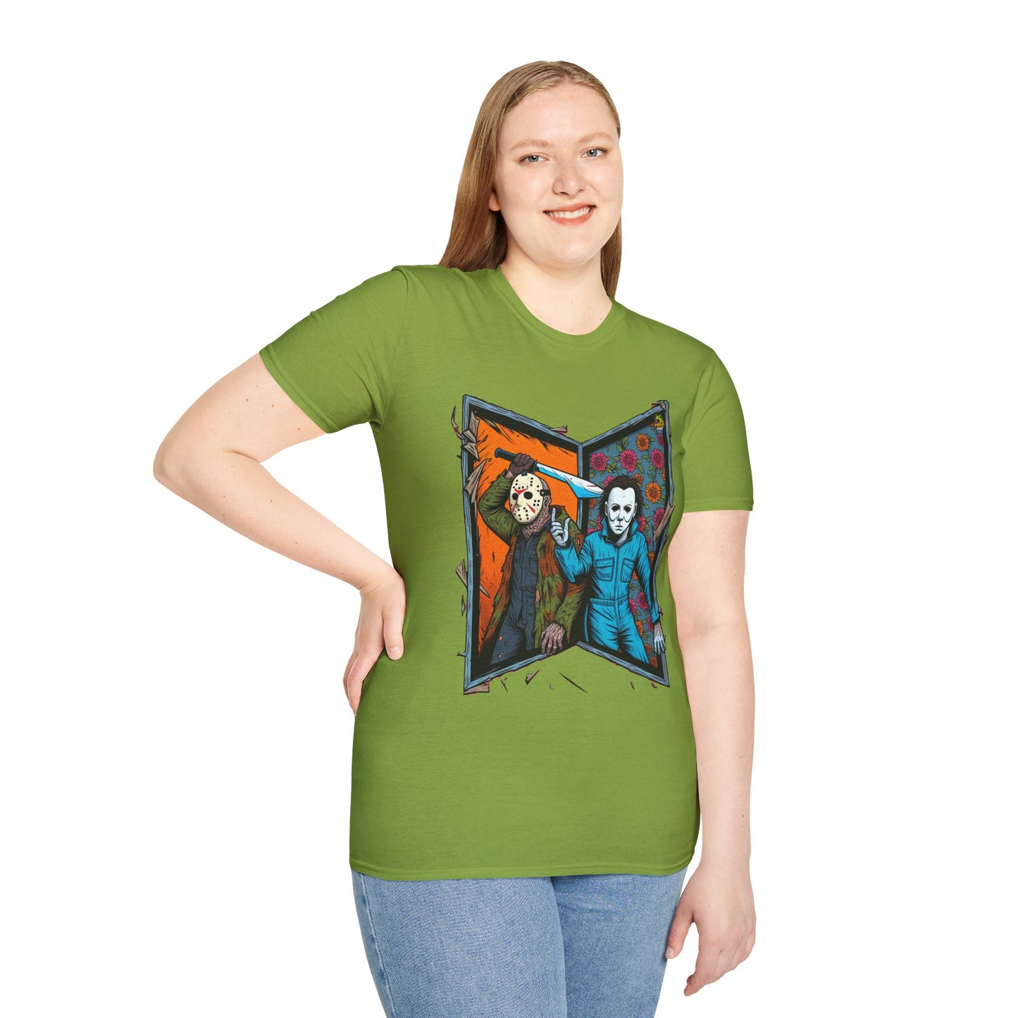 product - Jason Voorhees & Michael Myers T-Shirt | Funny Horror Tee - premium material. limited stock. Order yours now and stand out with this exclusive piece!