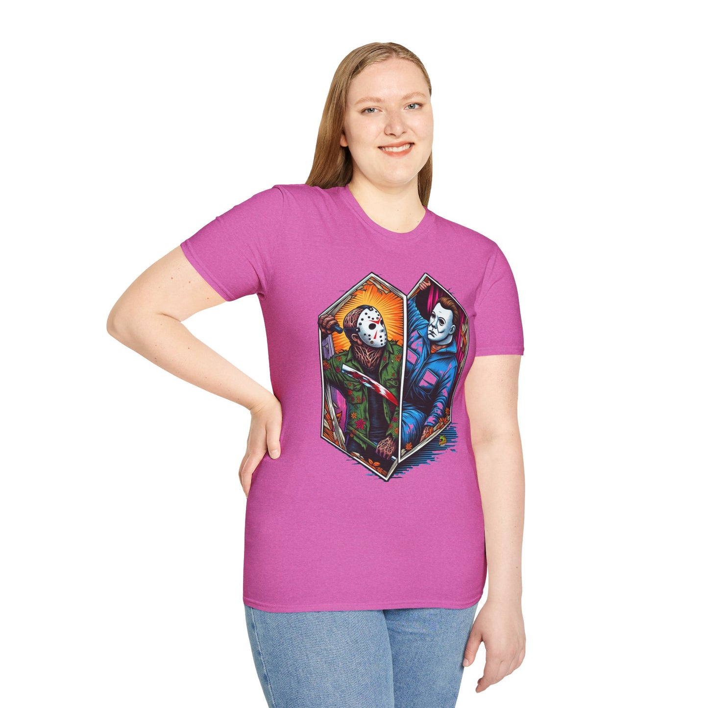 Jason & Michael Funny Halloween T-Shirt | Michael Myers Vintage Tee