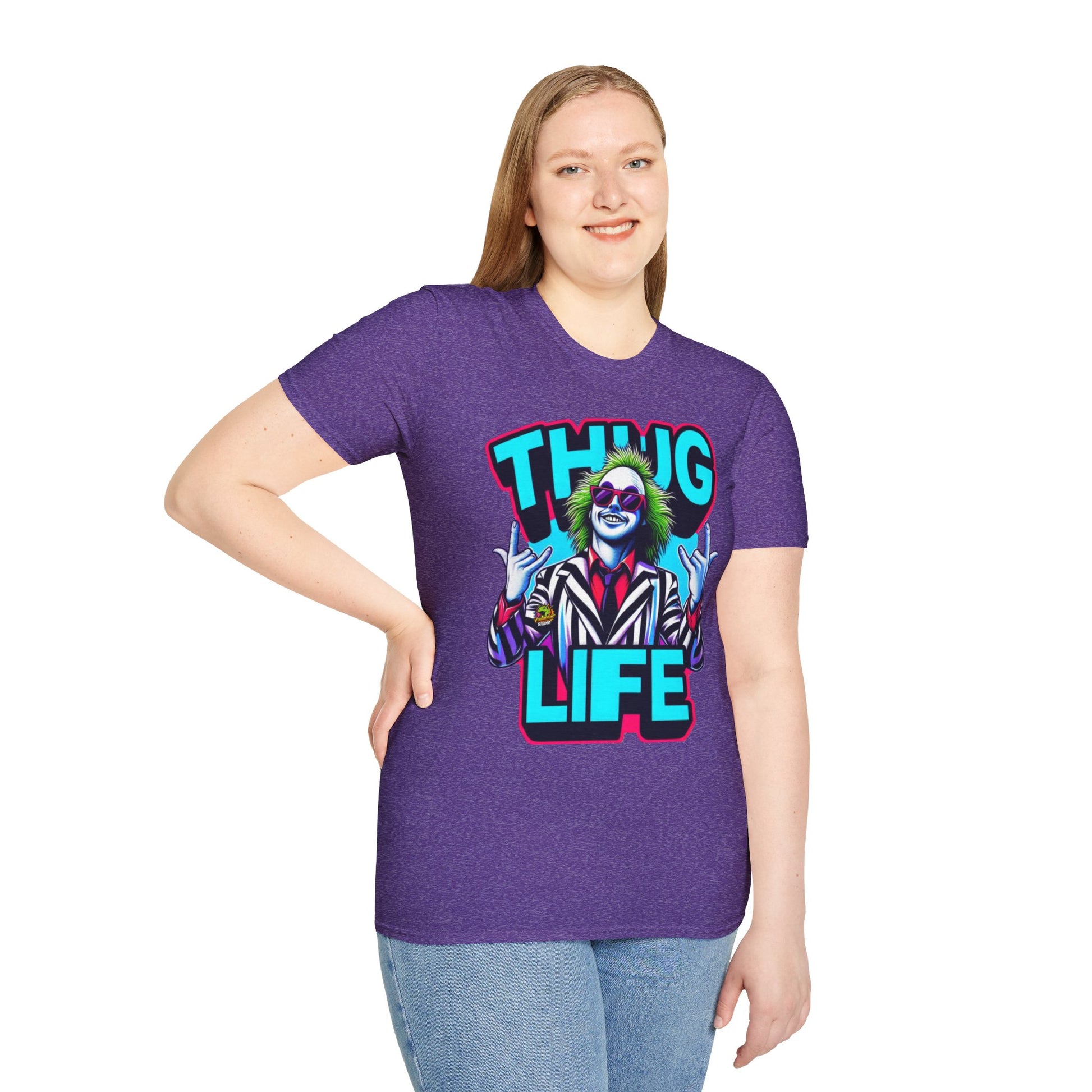 | - Beetlejuice Shirt | Thug Life Halloween Graphic Tee | Spooky Beetlejuice T-Shirt - premium material. limited stock. Order yours now and stand out with this exclusive piece!