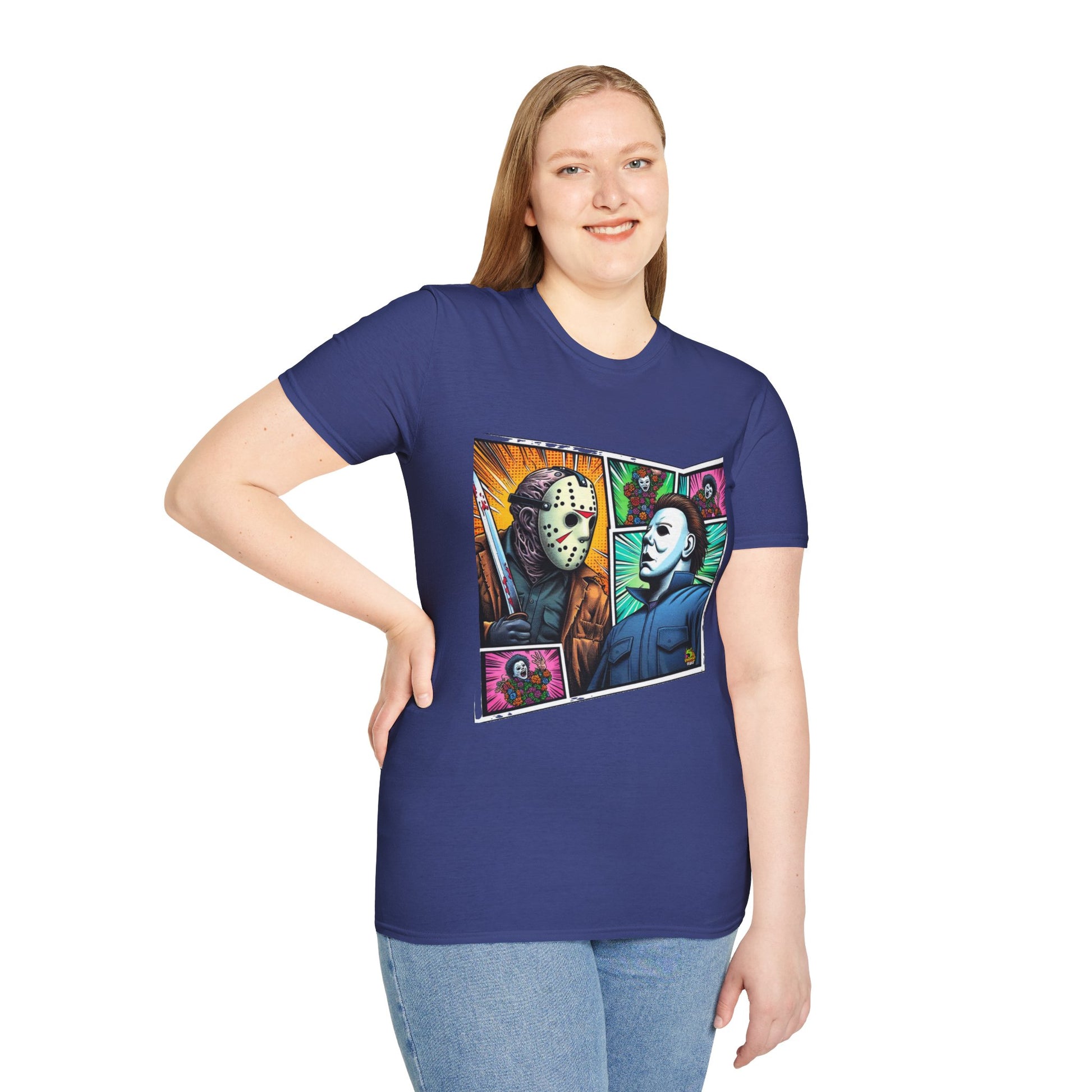 Voorhees - Jason Voorhees & Michael Myers Shirt | Funny Vintage Halloween Tee - custom-made. perfect gift idea. Order yours now and stand out with this exclusive piece!