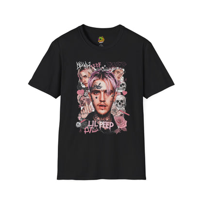 Lil Peep Merch T-Shirt - Original Vibroprint Studio design featuring Lil Peep graphic for fans of emo rap and goth streetwear.