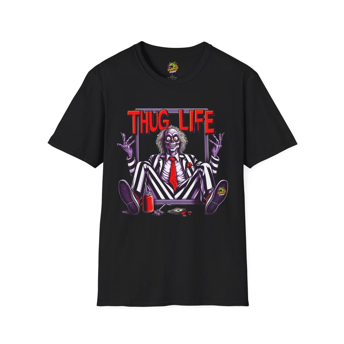 Beetlejuice Shirt | Funny Thug Life Graphic T-Shirt | Halloween Beetlejuice Tee - High Quality Image