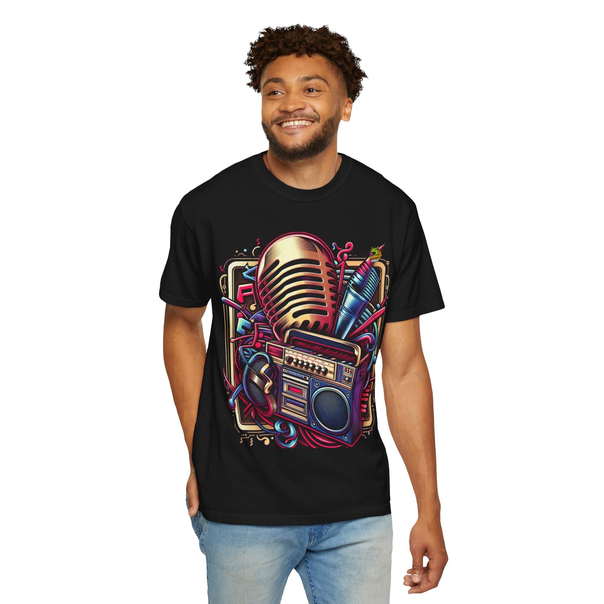 Design - Retro Boombox & Microphone Rapper Merch | Street Beats Hip-Hop Design - premium material. limited stock. Order yours now and stand out with this exclusive piece!