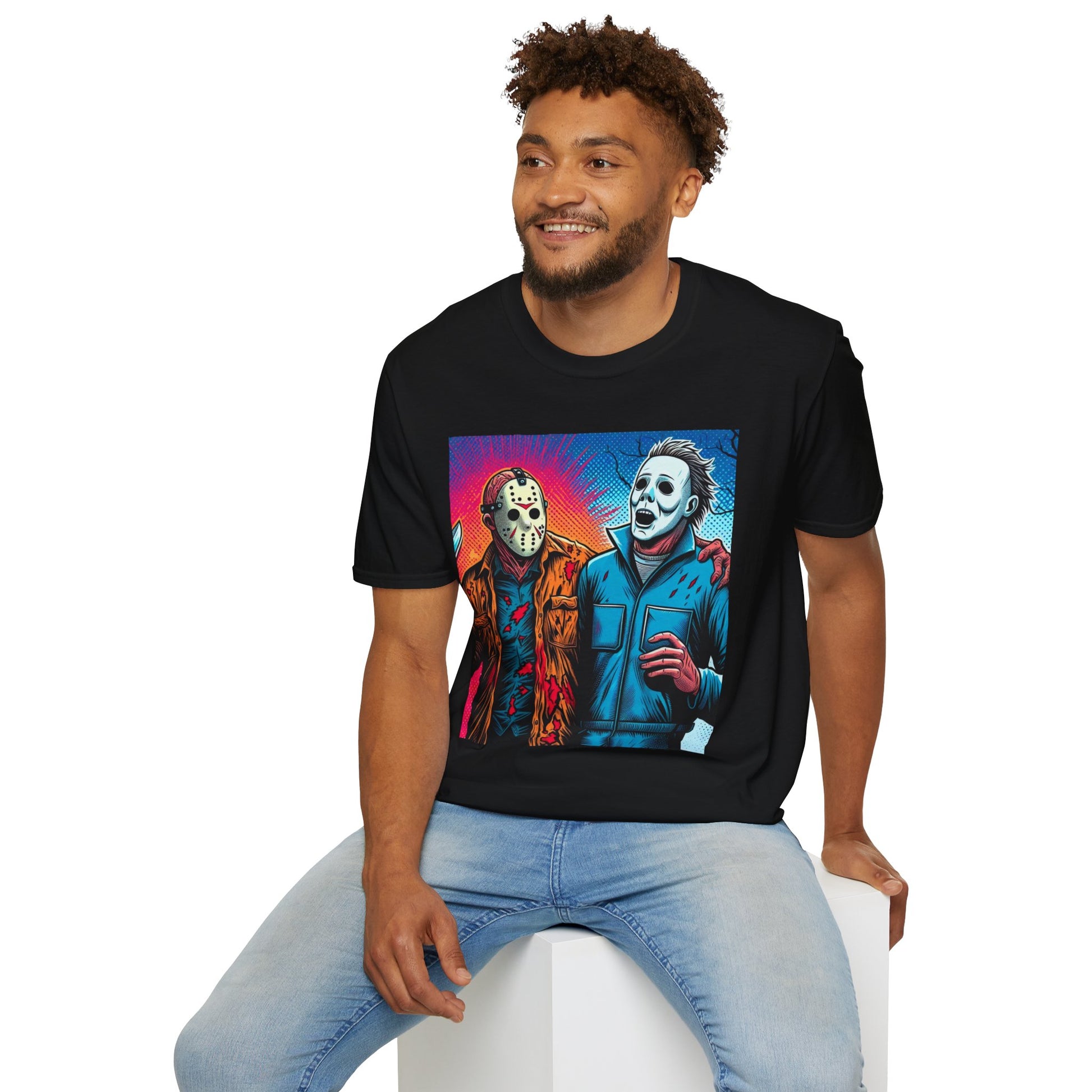 product - Jason Voorhees & Michael Myers Shirt | Funny Vintage Halloween Tee - custom-made. limited stock. Order yours now and stand out with this exclusive piece!