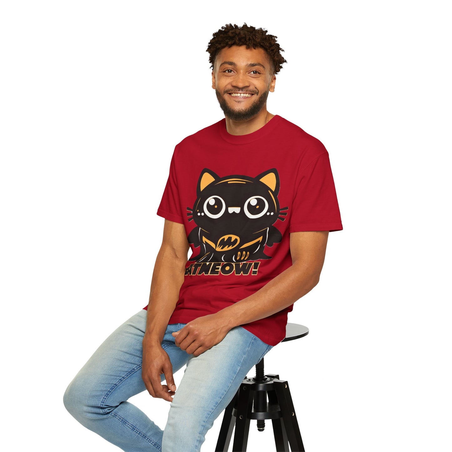 Superhero Cat T-Shirt - Cute Batman-Inspired Parody Design for Cat Lovers