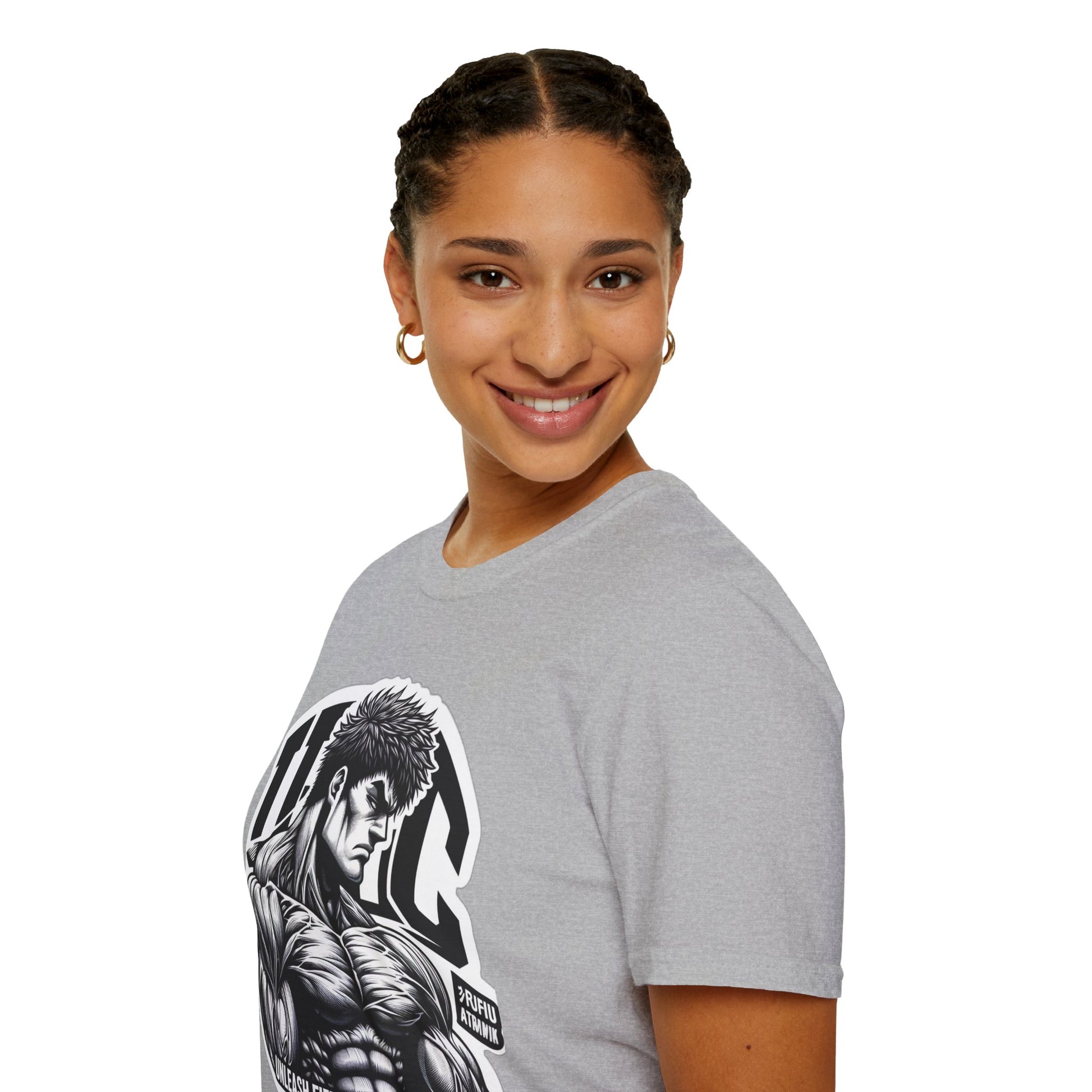 product - UFC T Shirt | Unleash Fierce Confidence | UFC Tee with Baki Anime T Shirt Inspiration - custom-made. perfect gift idea. Order yours now and stand out with this exclusive piece!