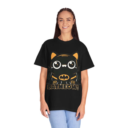 Superhero Cat T-Shirt - Cute Batman-Inspired Parody Design for Cat Lovers - High Quality Image