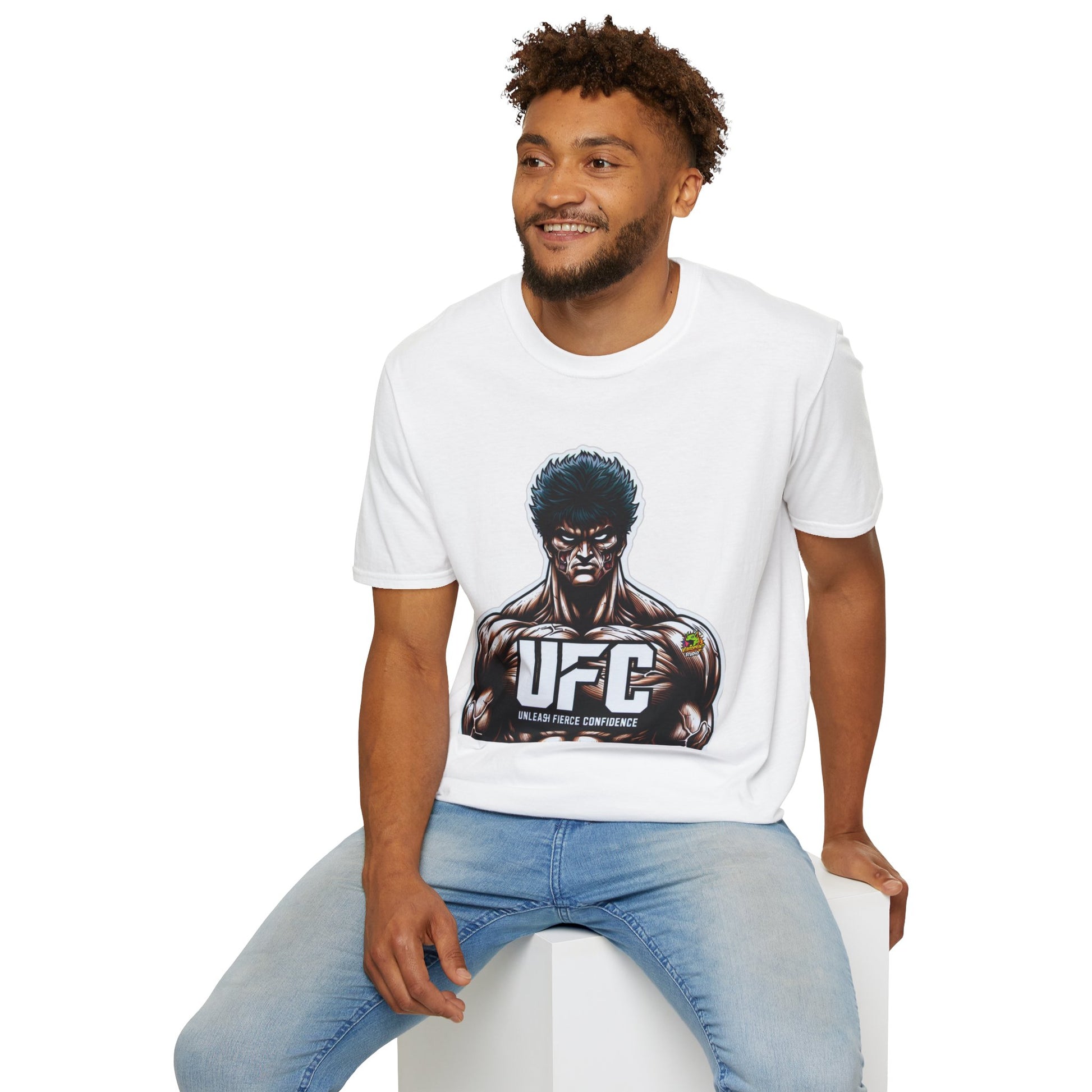 UFC - UFC T Shirt | Unleash Fierce Confidence | UFC Tee with Baki Anime Motivation for Fitness - custom-made. limited stock. Order yours now and stand out with this exclusive piece!