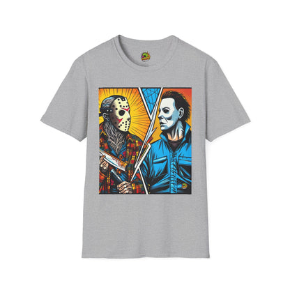 | - Jason & Michael Halloween Shirt | Funny Vintage Horror Tee - custom-made. limited stock. Order yours now and stand out with this exclusive piece!