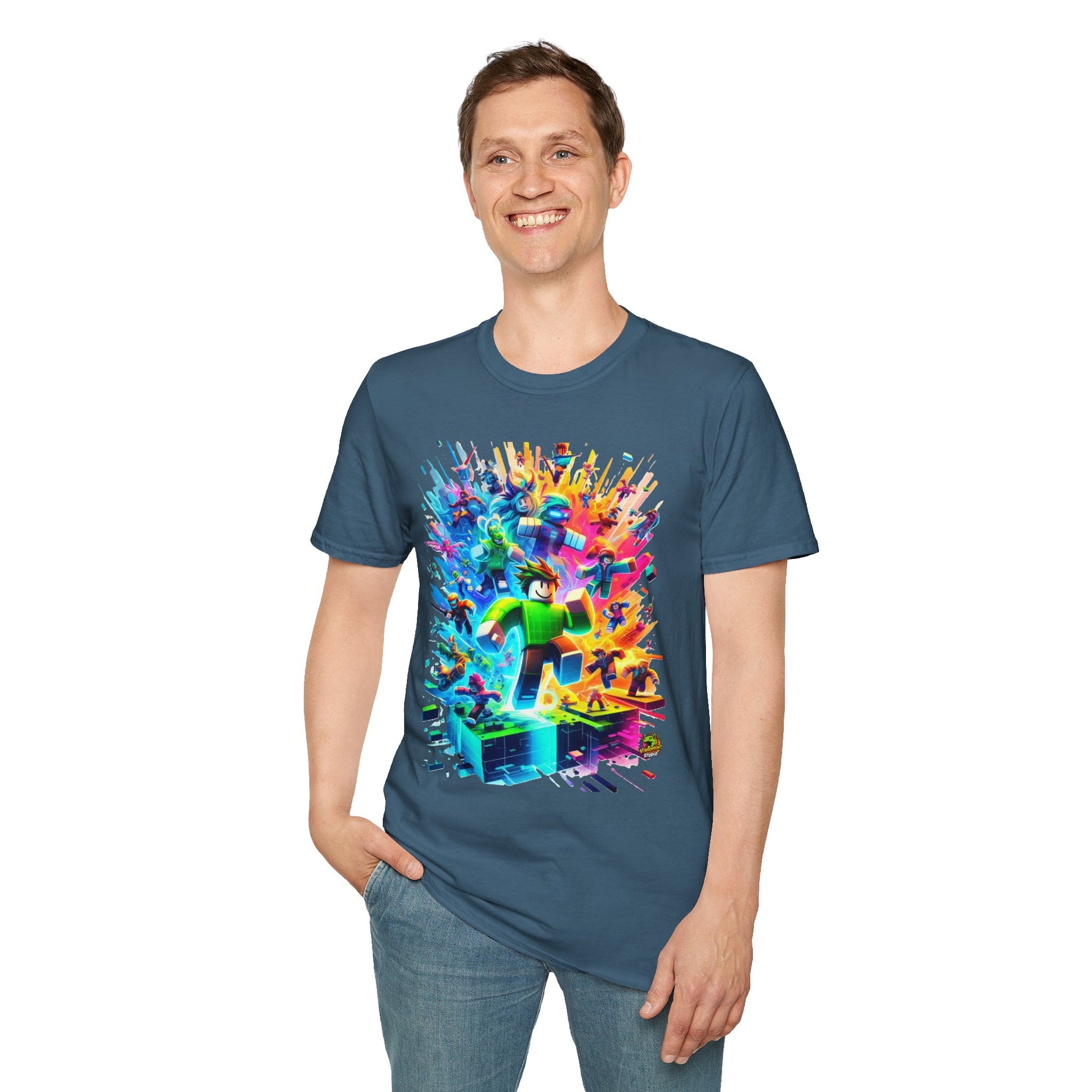 product - Cool Roblox Gamer Tee for Boys & Girls | Roblox Adventure Shirt | Roblox Graphic T-Shirt | Fun Gift for Roblox Lovers - premium material. limited stock. Order yours now and stand out with this exclusive piece!