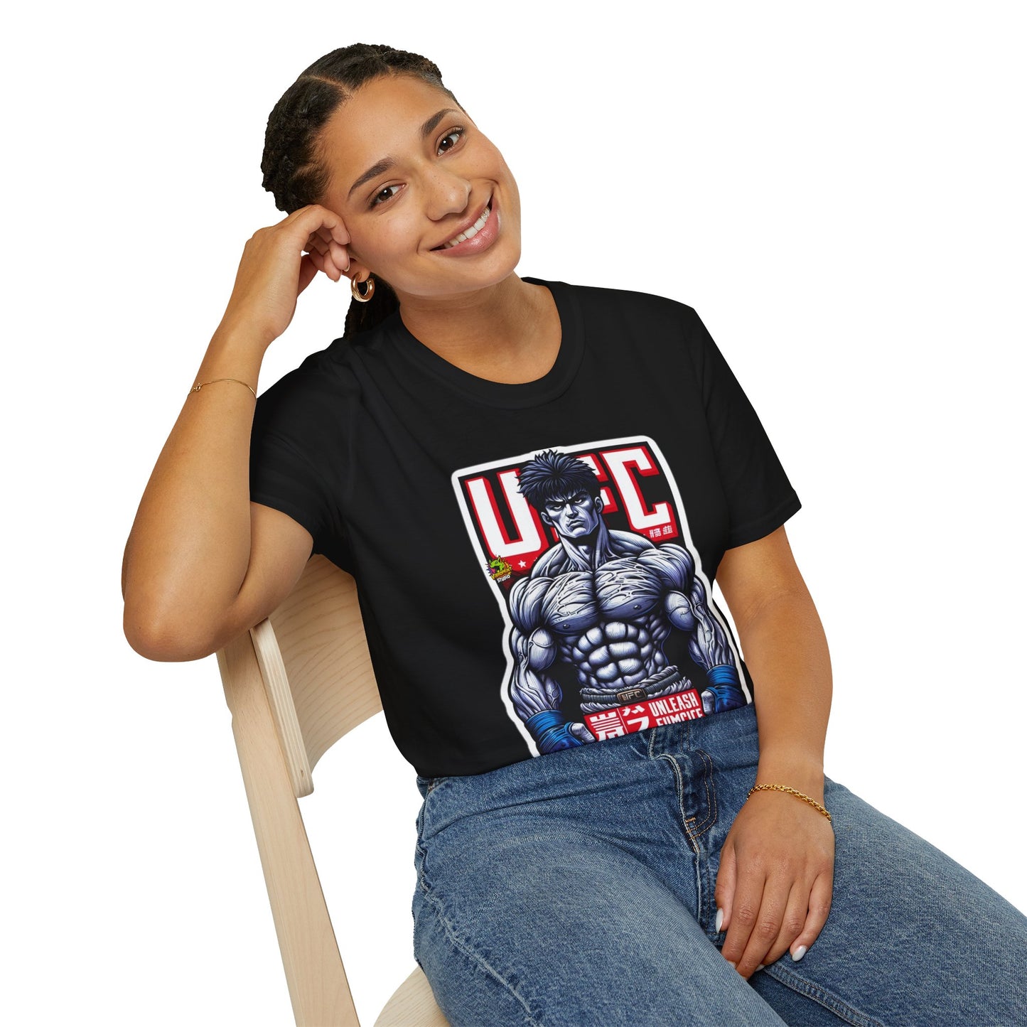 Fierce - UFC T Shirt | Unleash Fierce Confidence | Motivational UFC Tee with Baki Anime Strength - premium material. limited stock. Order yours now and stand out with this exclusive piece!