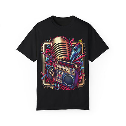 Retro Boombox & Microphone Rapper Merch | Street Beats Hip-Hop Design - High Quality Image