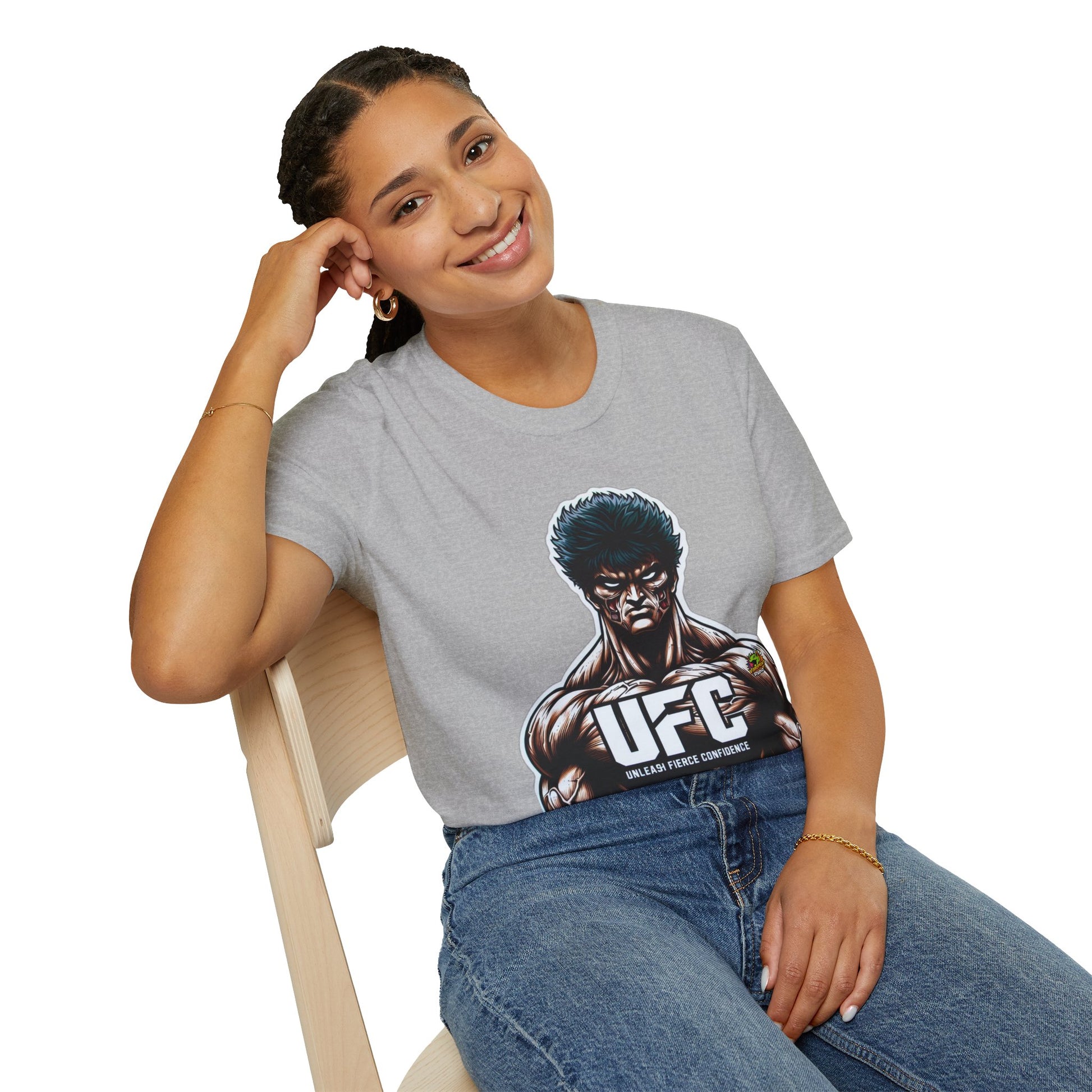 for - UFC T Shirt | Unleash Fierce Confidence | UFC Tee with Baki Anime Motivation for Fitness - premium material. perfect gift idea. Order yours now and stand out with this exclusive piece!