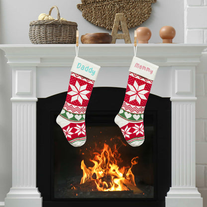 Knitted - Christmas Stocking – Classic Long Knitted Embroidered Holiday Stocking for Christmas Decorations - custom-made. perfect gift idea. Order yours now and stand out with this exclusive piece!