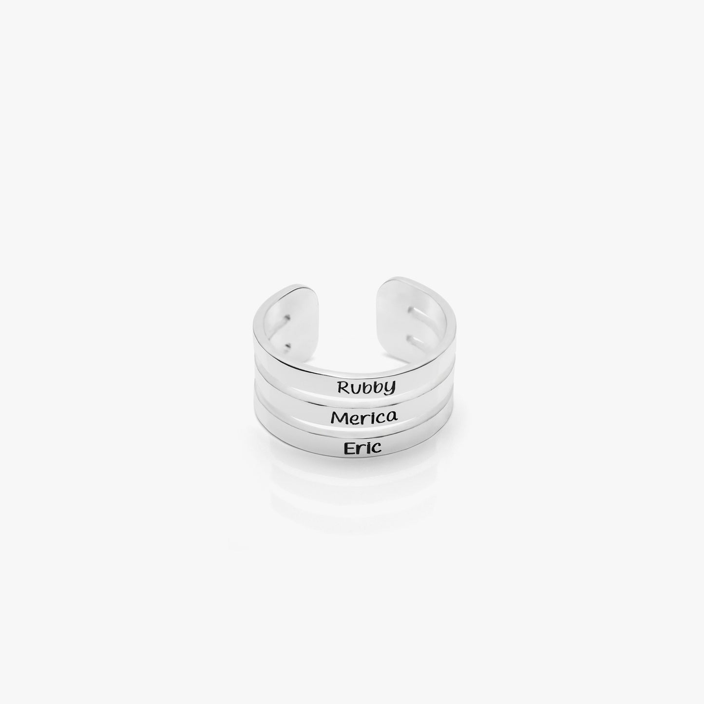 Personalized Sterling Silver Stackable Name Ring with custom engraving - [Name Example Shown on Ring in the Image, if applicable]