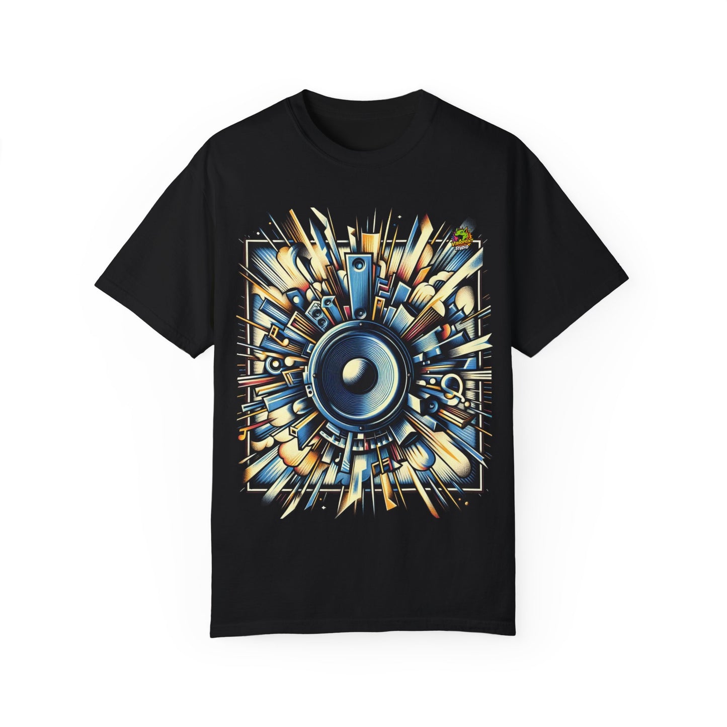 Booming Sound Waves & Music Notes Rapper Merch | Hip-Hop Vibes T-Shirt - High Quality Image