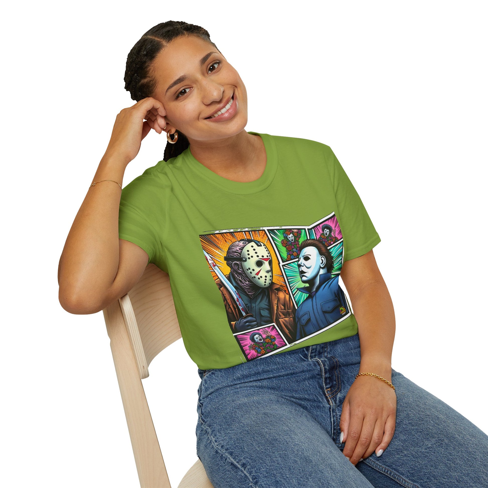 product - Jason Voorhees & Michael Myers Shirt | Funny Vintage Halloween Tee - custom-made. limited stock. Order yours now and stand out with this exclusive piece!