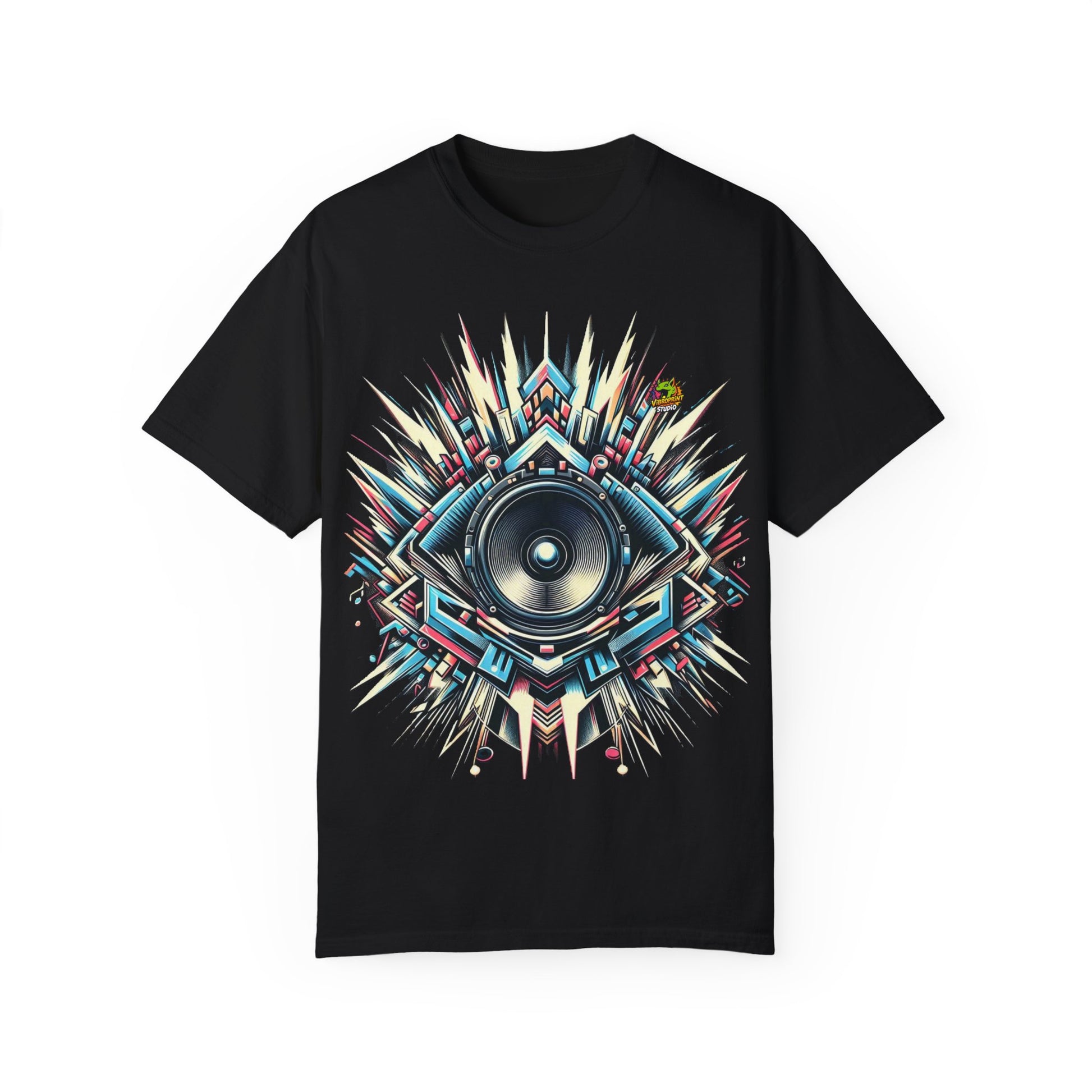 Booming Sound Waves Rapper Merch | Street Music Beats T-Shirt Design - High Quality Image