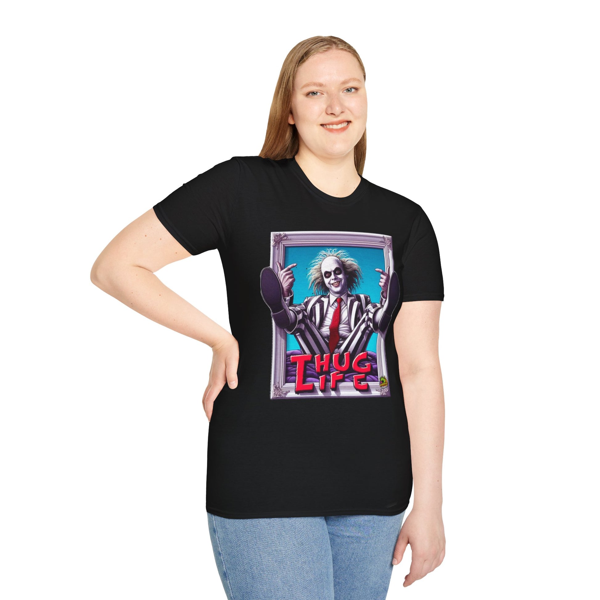 exclusive - Beetlejuice Shirt | Thug Life Halloween Graphic T-Shirt | Funny Beetlejuice Tee - premium material. limited stock. Order yours now and stand out with this exclusive piece!