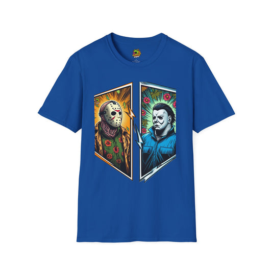 Michael Myers Shirt | Jason Voorhees Funny Vintage Horror Tee - High Quality Image