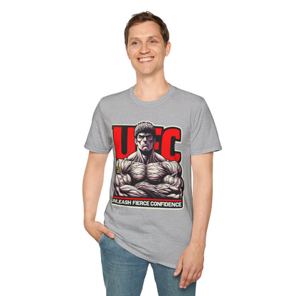 UFC T Shirt | Unleash Fierce Confidence | UFC Tee with Baki Anime Strength for Fitness Fans