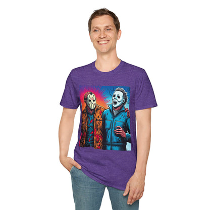 product - Jason Voorhees & Michael Myers Shirt | Funny Vintage Halloween Tee - custom-made. perfect gift idea. Order yours now and stand out with this exclusive piece!