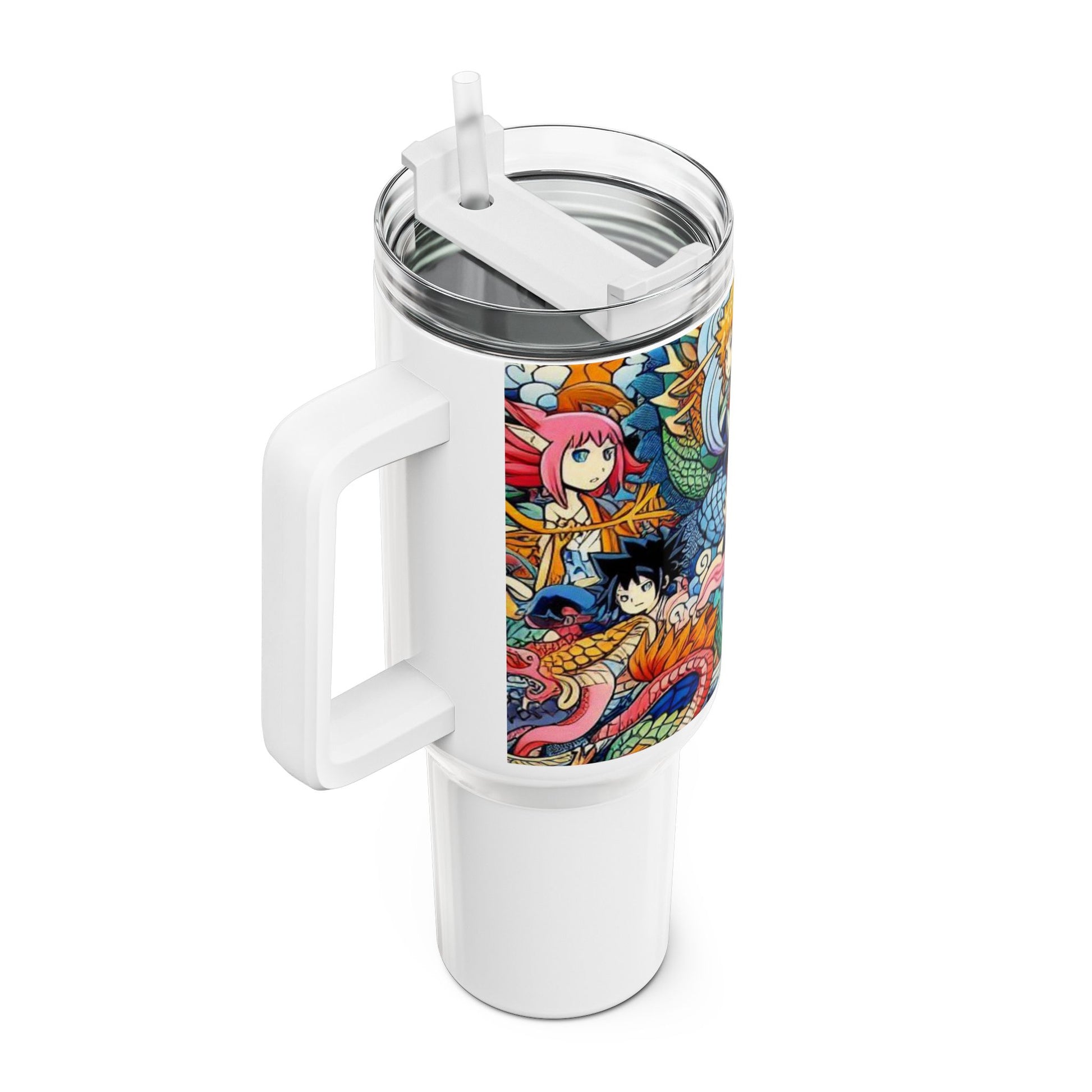 | - Stanley Comics Themed Tumbler | Geek and Anime Fans Drinkware | Colorful Cartoon Tumbler - premium material. limited stock. Order yours now and stand out with this exclusive piece!