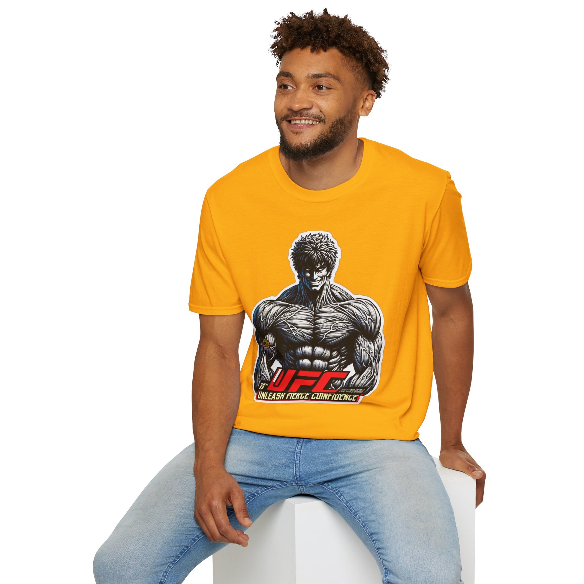 spooky season fashion - UFC T Shirt | Unleash Fierce Confidence | UFC Tee for Gym and Baki Anime Lovers - exclusive artwork. premium horror movie t-shirt for spooky occasions. Order yours now and stand out with this exclusive piece!