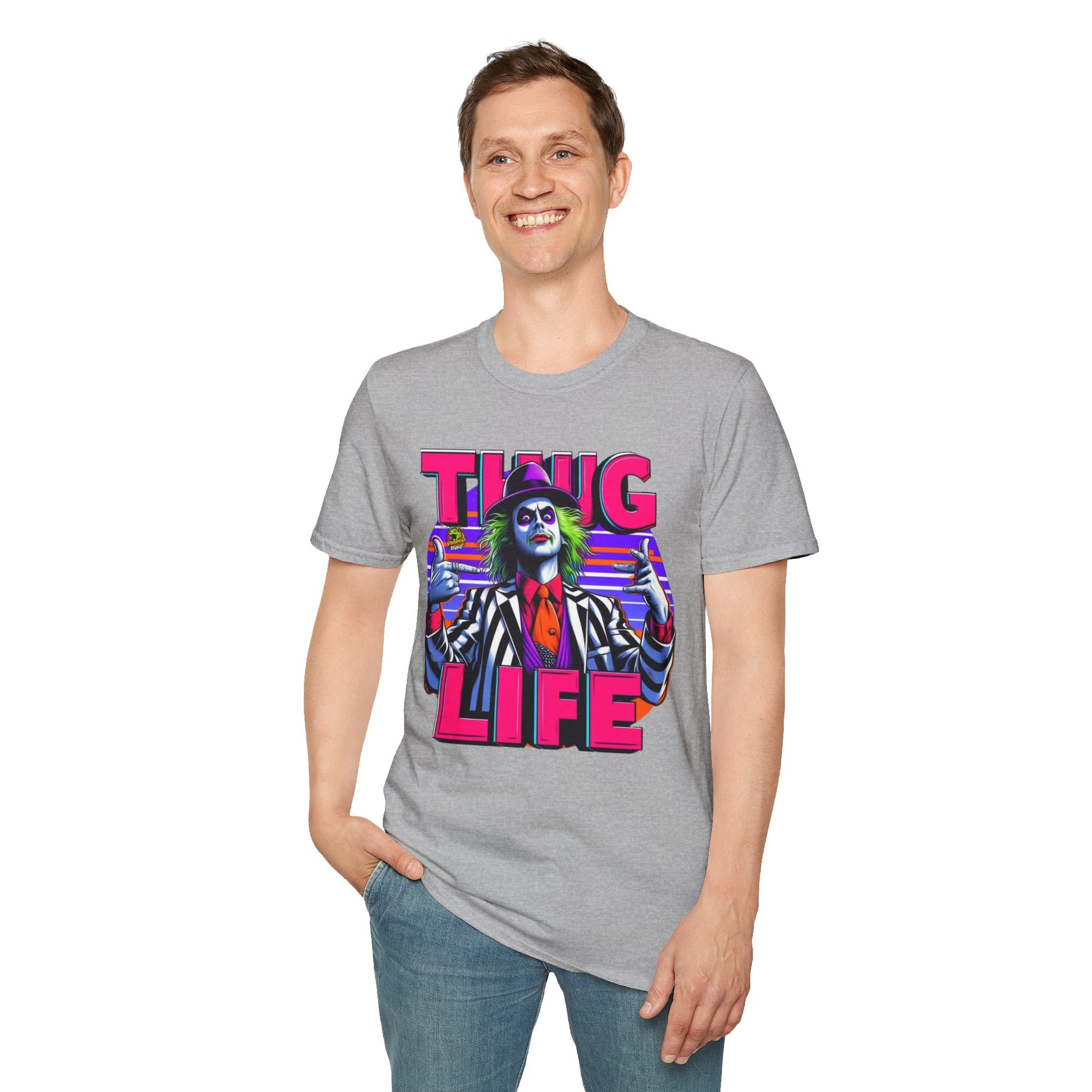 Funny - Beetlejuice Shirt | Thug Life Graphic Shirt | Funny Halloween Beetlejuice Tee - premium material. limited stock. Order yours now and stand out with this exclusive piece!