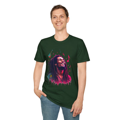 Bob Marley T-Shirt - Vibrant Rasta Revolution - VibroPrint Studio