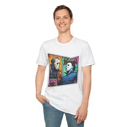 product - Jason Voorhees & Michael Myers Shirt | Funny Vintage Halloween Tee - custom-made. perfect gift idea. Order yours now and stand out with this exclusive piece!