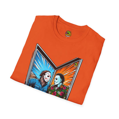 Halloween graphic tee - Funny Michael Myers Shirt | Jason Voorhees and Michael Halloween Tee - limited edition. limited edition vintage horror design. Order yours now and stand out with this exclusive piece!