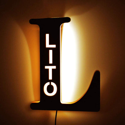 Personalized - Hollow-Engraved Wooden Alphabet LED Night Light – Personalized Initial Lamp for Home Decor & Gifts - custom-made. limited stock. Order yours now and stand out with this exclusive piece!