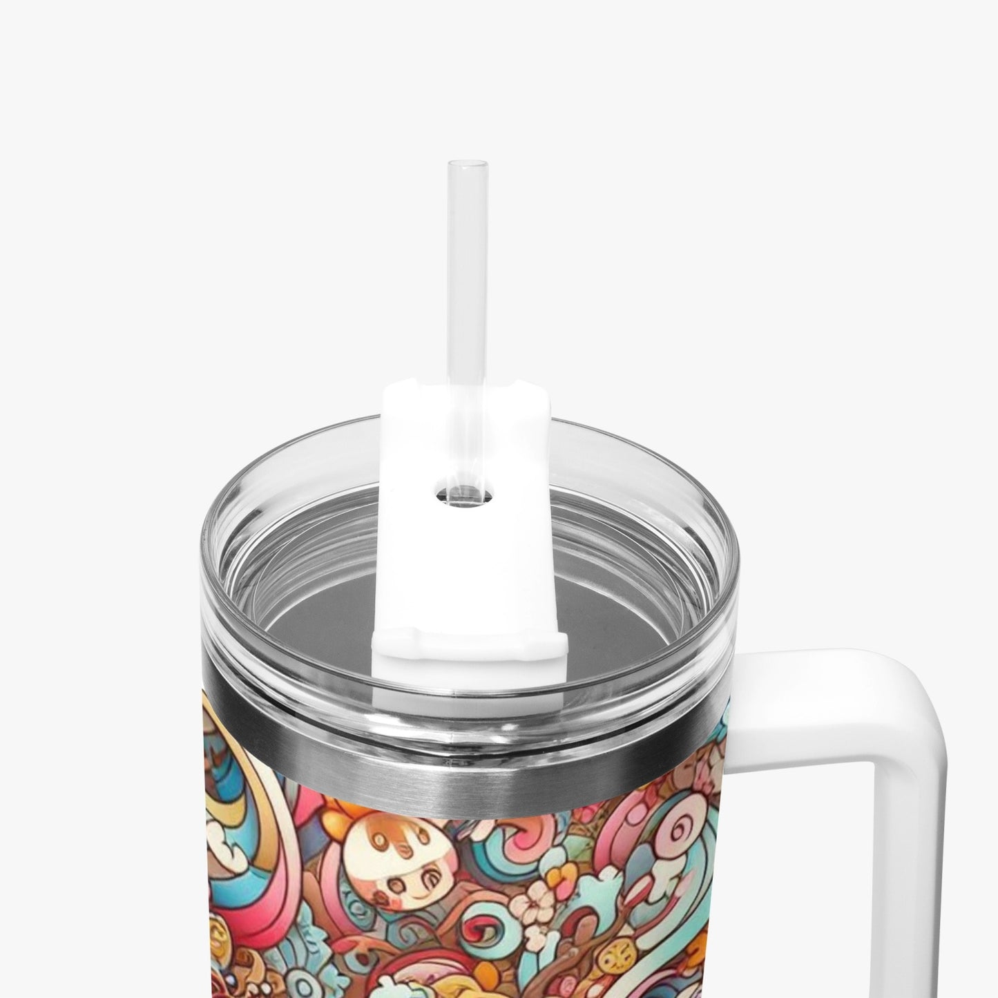 Stanley cup - Car Tumbler Cup 40oz, Anime & Retro Comic Book Style Insulated Mug, Colorful Superhero Design