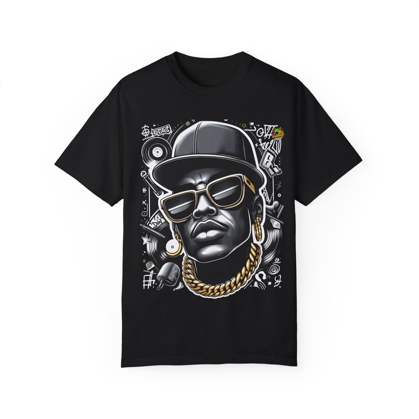 Urban Graffiti Hip-Hop Icon Rapper Merch | Caricature Style T-Shirt - High Quality Image