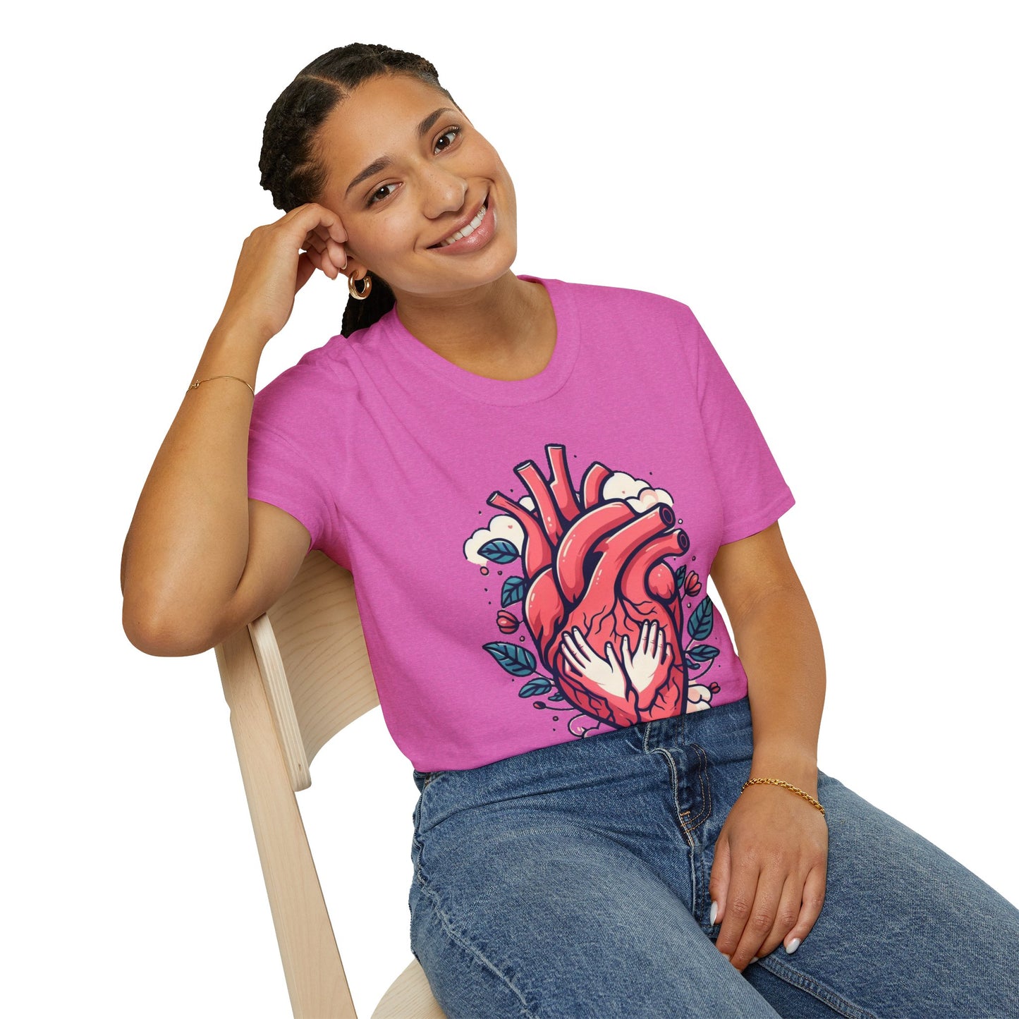 Unisex Valentine's Day T-Shirt on Model - Casual softstyle gift idea