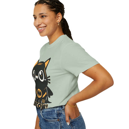 Superhero Cat T-Shirt - Cute Batman-Inspired Parody Design for Cat Lovers - High Quality Image