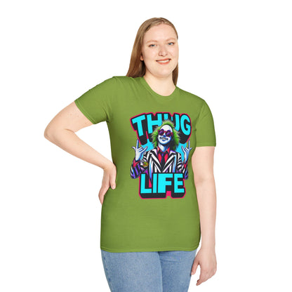 | - Beetlejuice Shirt | Thug Life Halloween Graphic Tee | Spooky Beetlejuice T-Shirt - premium material. limited stock. Order yours now and stand out with this exclusive piece!