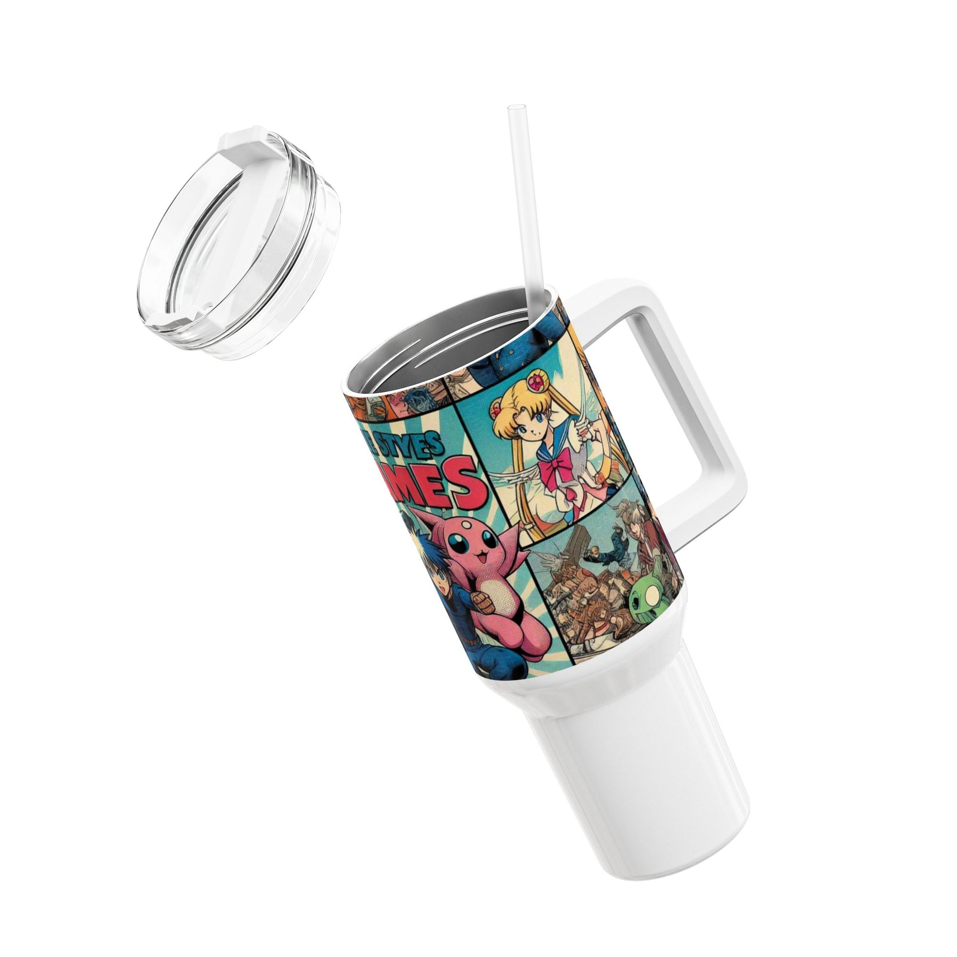 Drinkware - Stanley Tumbler | Geeky Anime and Comics Tumbler | Colorful Cartoon Drinkware for Gamers - premium material. limited stock. Order yours now and stand out with this exclusive piece!