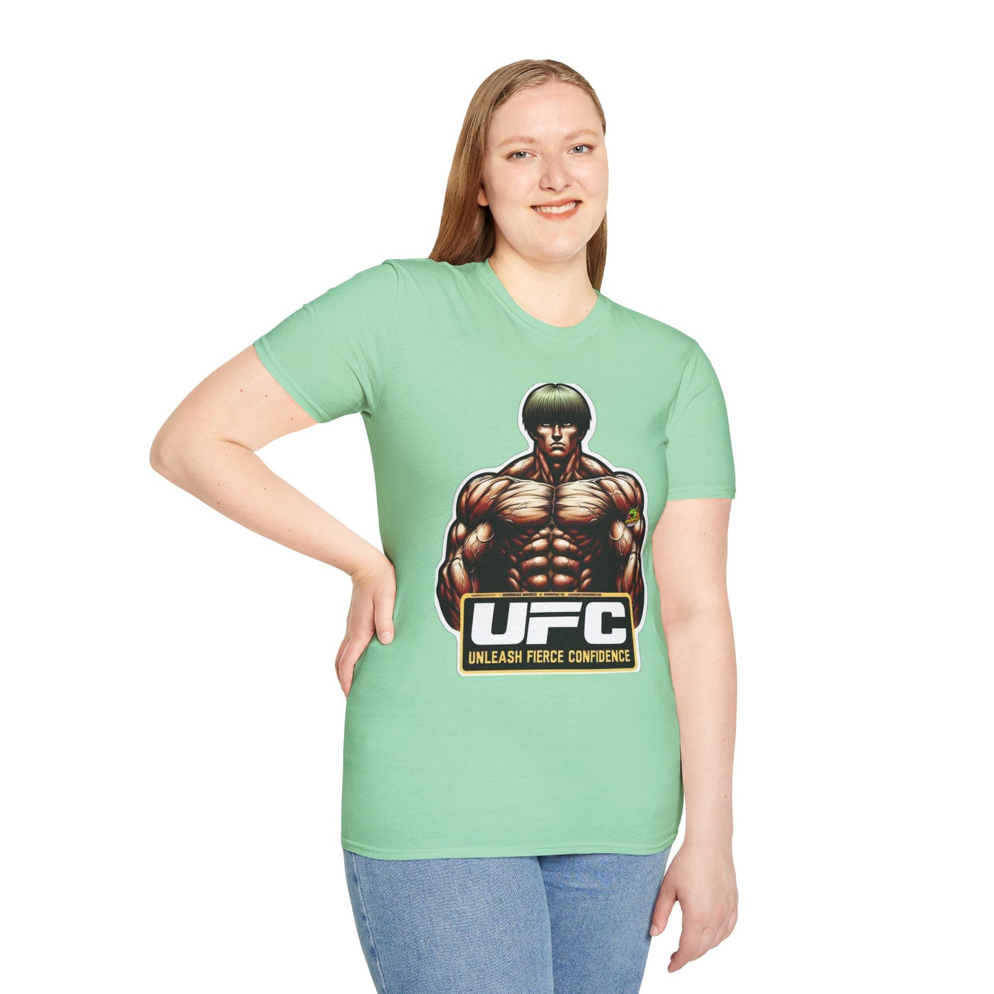 UFC T Shirt | Unleash Fierce Confidence | UFC Tee with Baki Anime Elements for Athletes