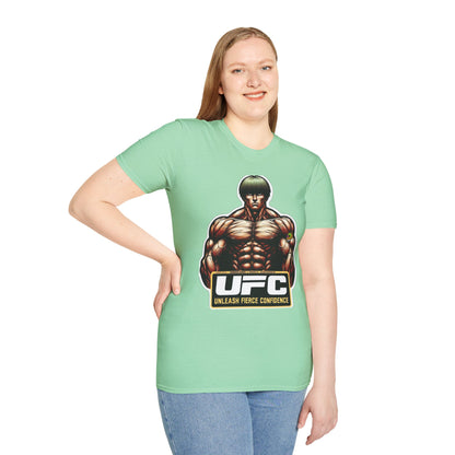 UFC T Shirt | Unleash Fierce Confidence | UFC Tee with Baki Anime Elements for Athletes