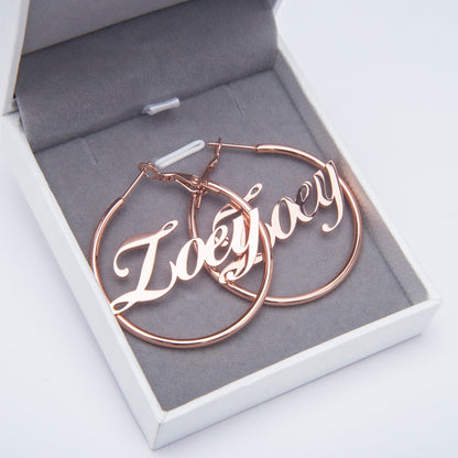 Custom Hoop Earrings – Personalized Name & Initial Hoop Earrings | Unique Gift for Women’s Fashion, Birthdays, & Special Occasions