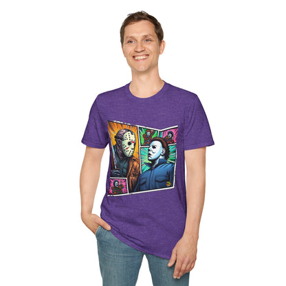 product - Jason Voorhees & Michael Myers Shirt | Funny Vintage Halloween Tee - custom-made. perfect gift idea. Order yours now and stand out with this exclusive piece!