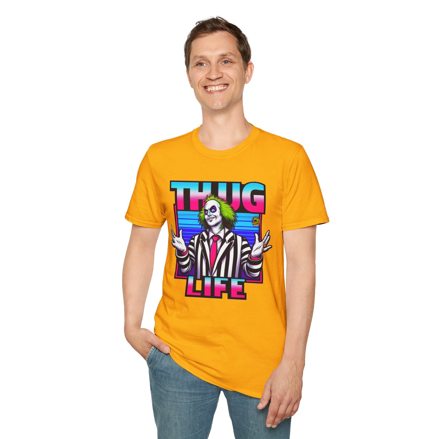 Tee - Beetlejuice Shirt | Spooky Thug Life Tee | Halloween Beetlejuice Graphic Shirt for Men & Women - custom-made. perfect gift idea. Order yours now and stand out with this exclusive piece!