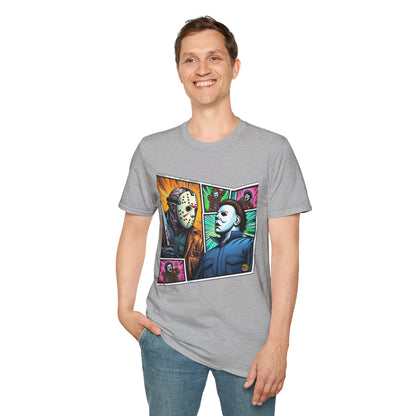 product - Jason Voorhees & Michael Myers Shirt | Funny Vintage Halloween Tee - custom-made. perfect gift idea. Order yours now and stand out with this exclusive piece!