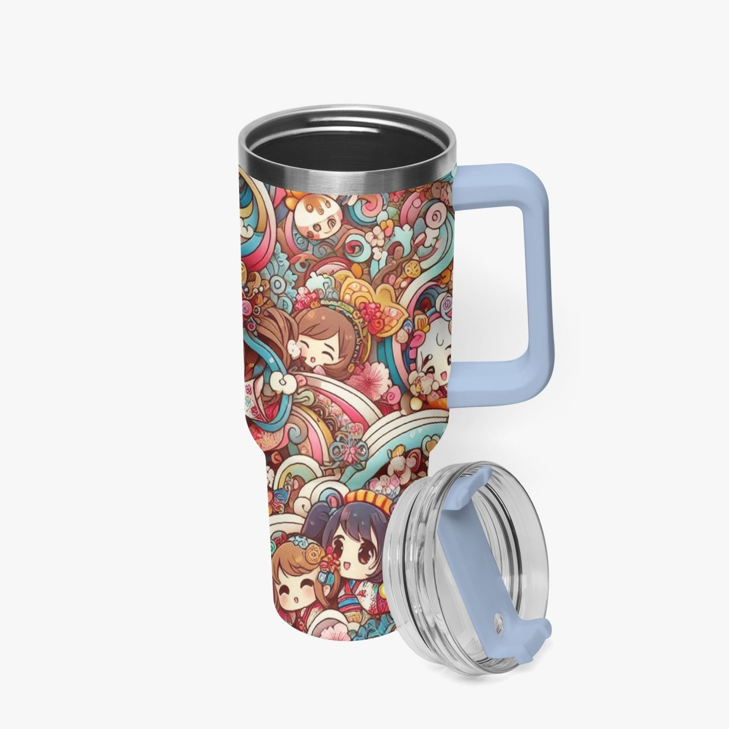 Cup - Stanley cup - Car Tumbler Cup 40oz, Anime & Retro Comic Book Style Insulated Mug, Colorful Superhero Design - custom-made. perfect gift idea. Order yours now and stand out with this exclusive piece!