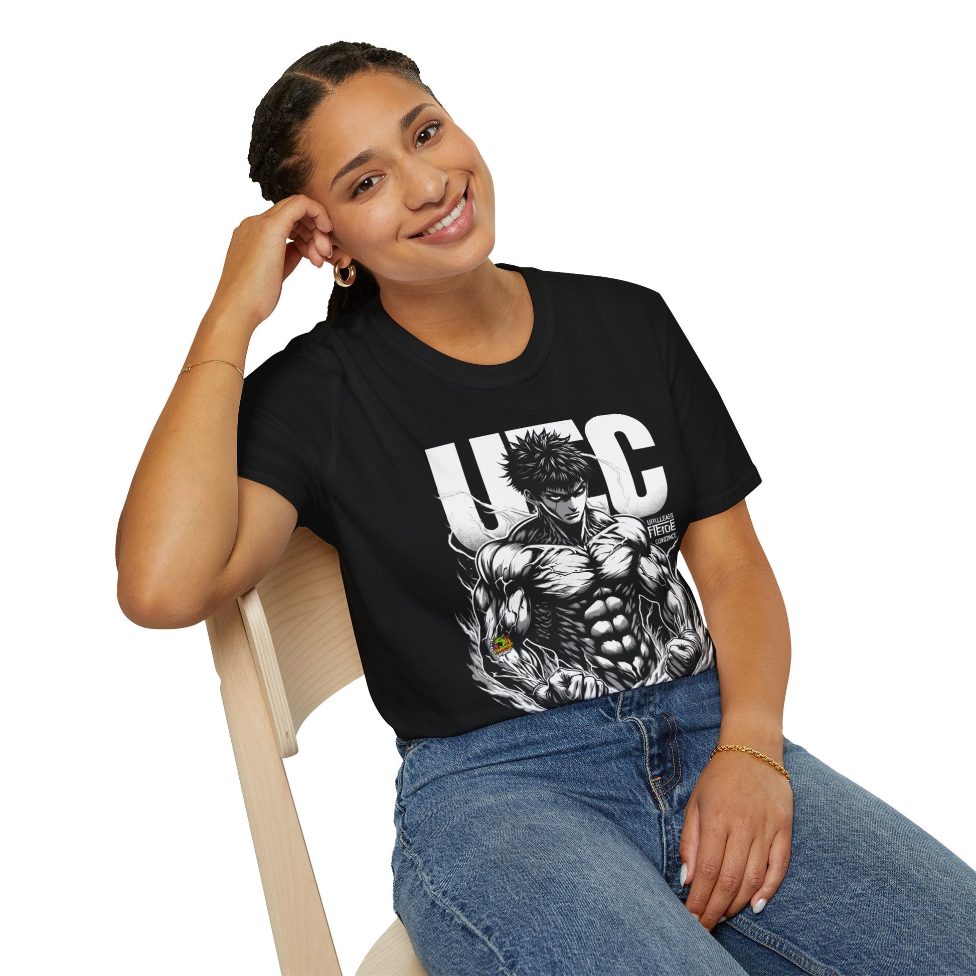 spooky season fashion - UFC T Shirt | Unleash Fierce Confidence | UFC Tee for Fitness and Baki Anime Fans - unique graphic tee. unique graphic tee featuring iconic horror characters. Order yours now and stand out with this exclusive piece!